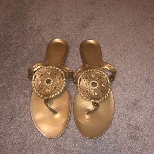Gold Jack Rogers Jelly Sandals
